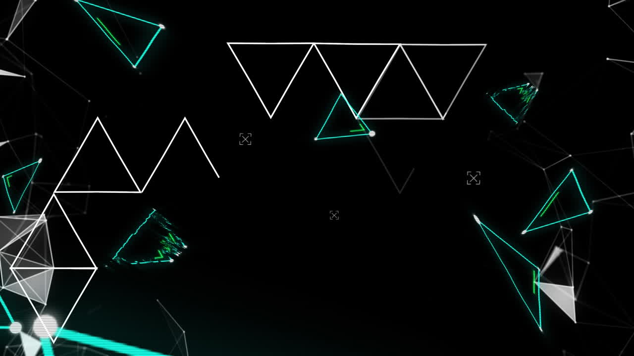 formas geométricas que se mueven contra un fondo negro