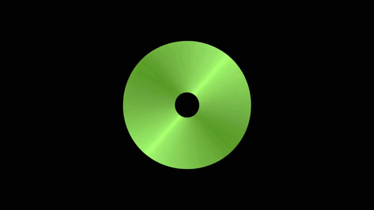 Animated Green Ring Expanding and Contracting on Black Background