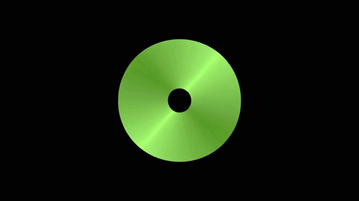 Animated Green Ring Expanding and Contracting on Black Background