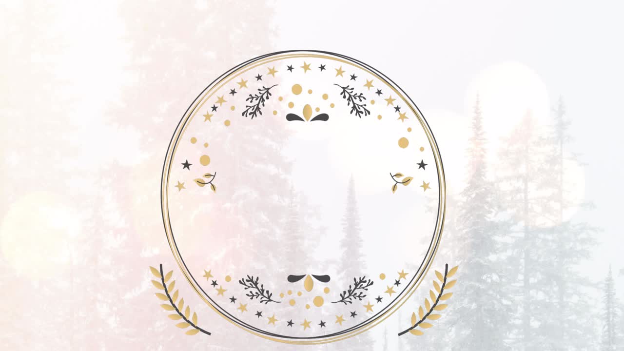 복사 공간과 눈이 떨어지는 크리스마스 장식의 애니메이션