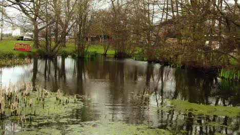 Beautiful-drone-shot-of-Pond-in-London