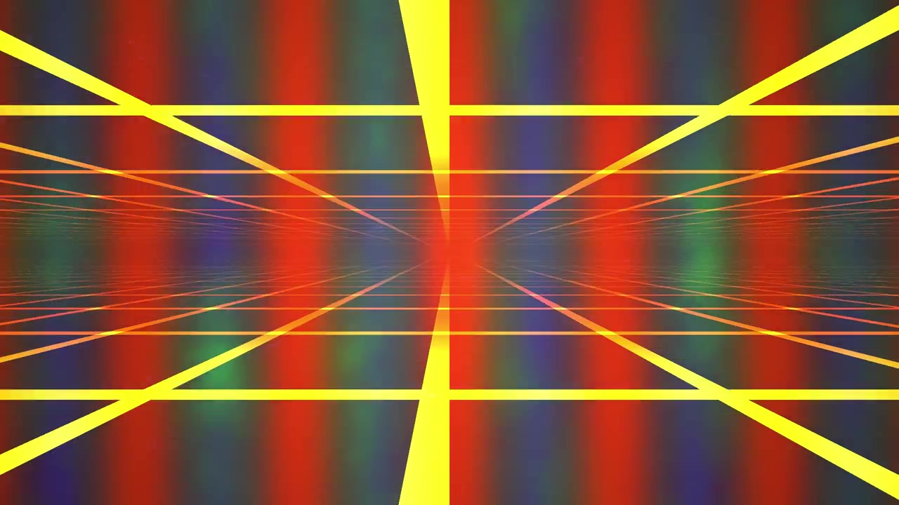 Grade Digital Abstrata Movendo-se Através de um Túnel de Luz Colorido