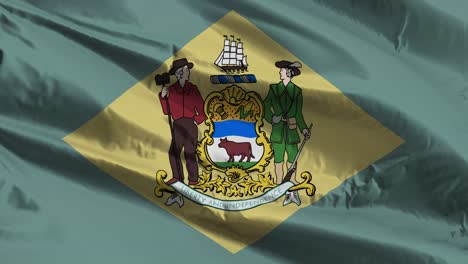 primer plano de la bandera ondeante de los estados unidos de américa estado de delaware