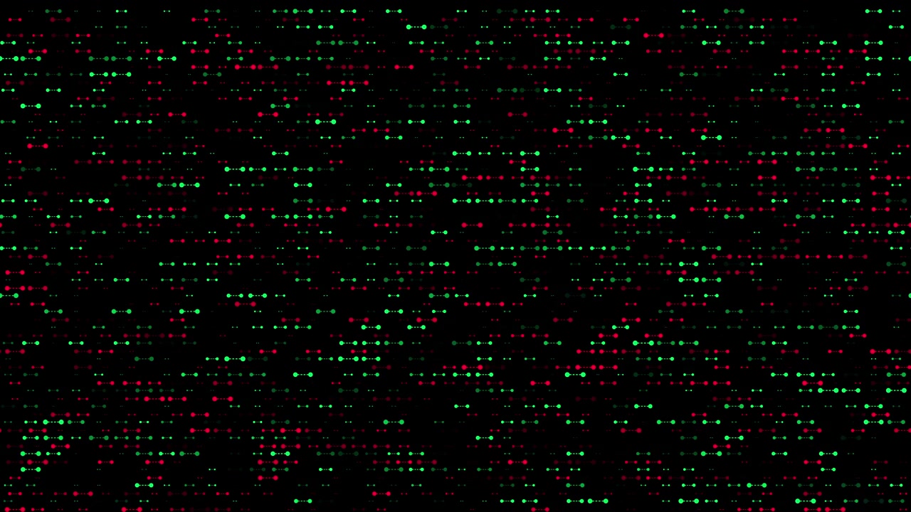 Abstract Digital Background with Flickering Red and Green Data Points