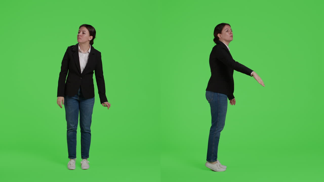 Businesswoman Directing on Green Screen