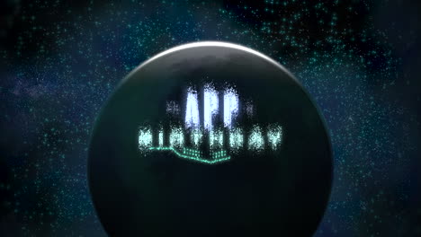 happy birthday celebration black ball with stars on dark blue background