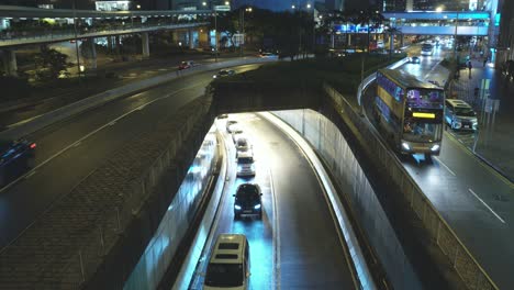 hongkong street night driving