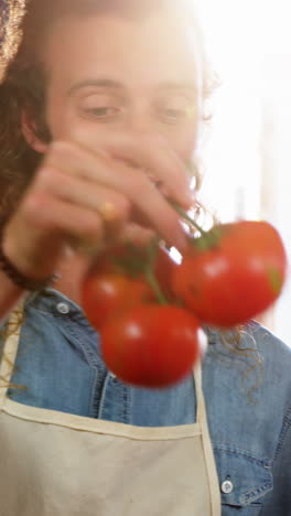 customer purchasing vegetables in organic section