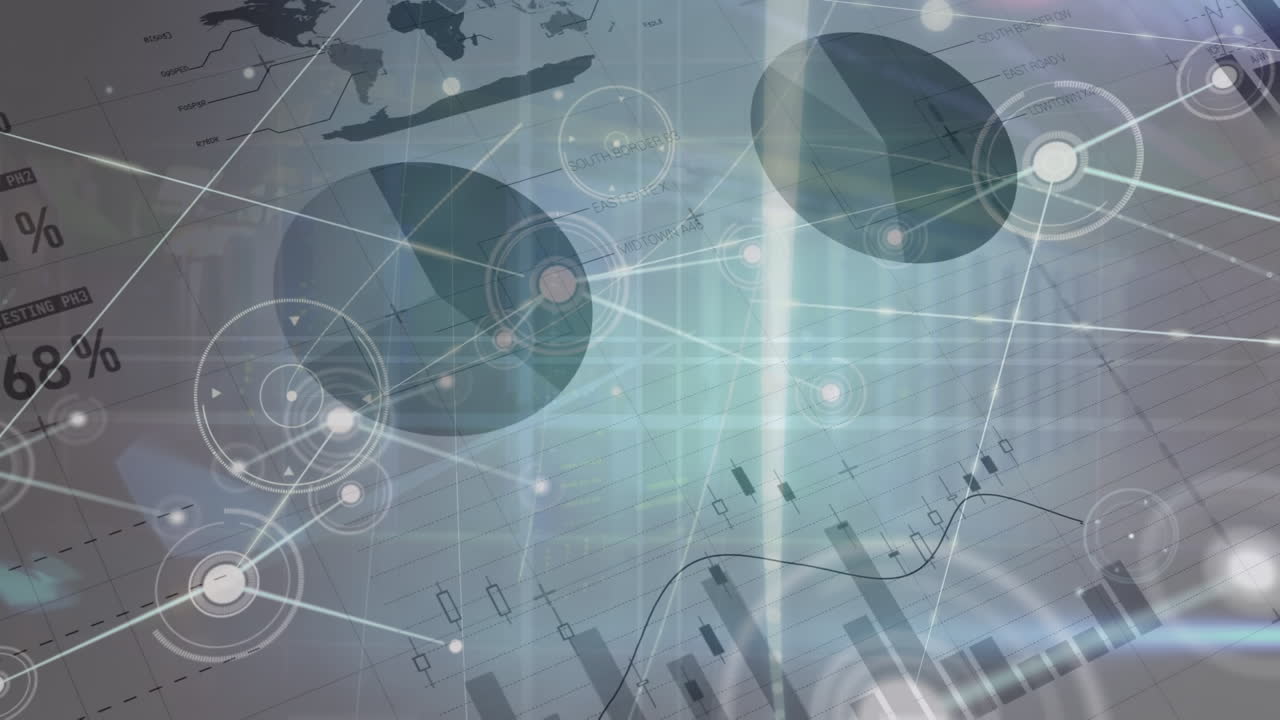 디지털 데이터 처리 및 컴퓨터 서버를 통해 연결 네트워크의 애니메이션