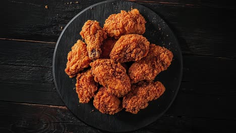 crispy fried chicken wings on a black plate