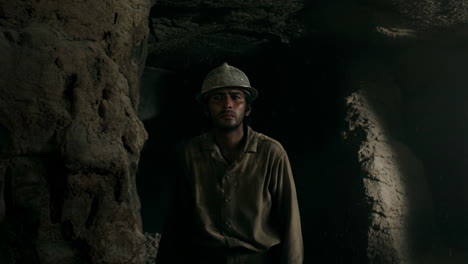 miner in a dark mine