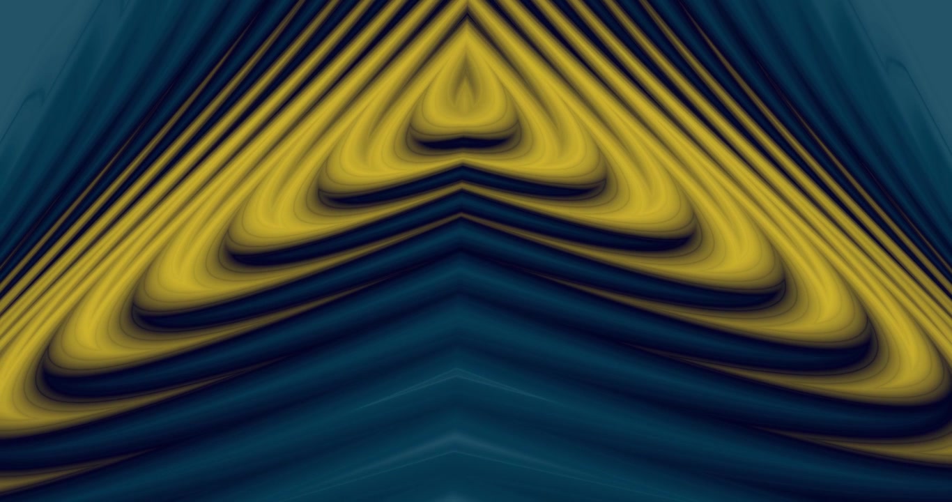 Abstract Symmetrical Waves of Yellow and Blue