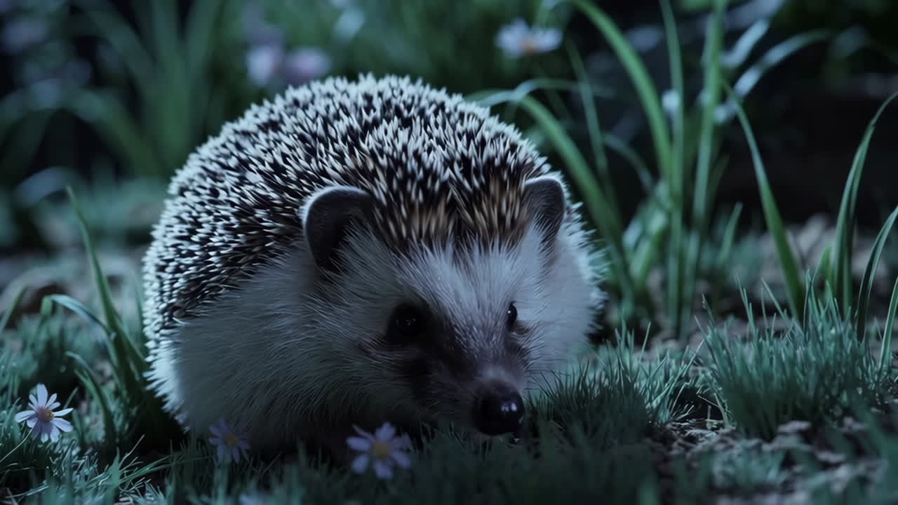 Igel unter dem Mondlicht