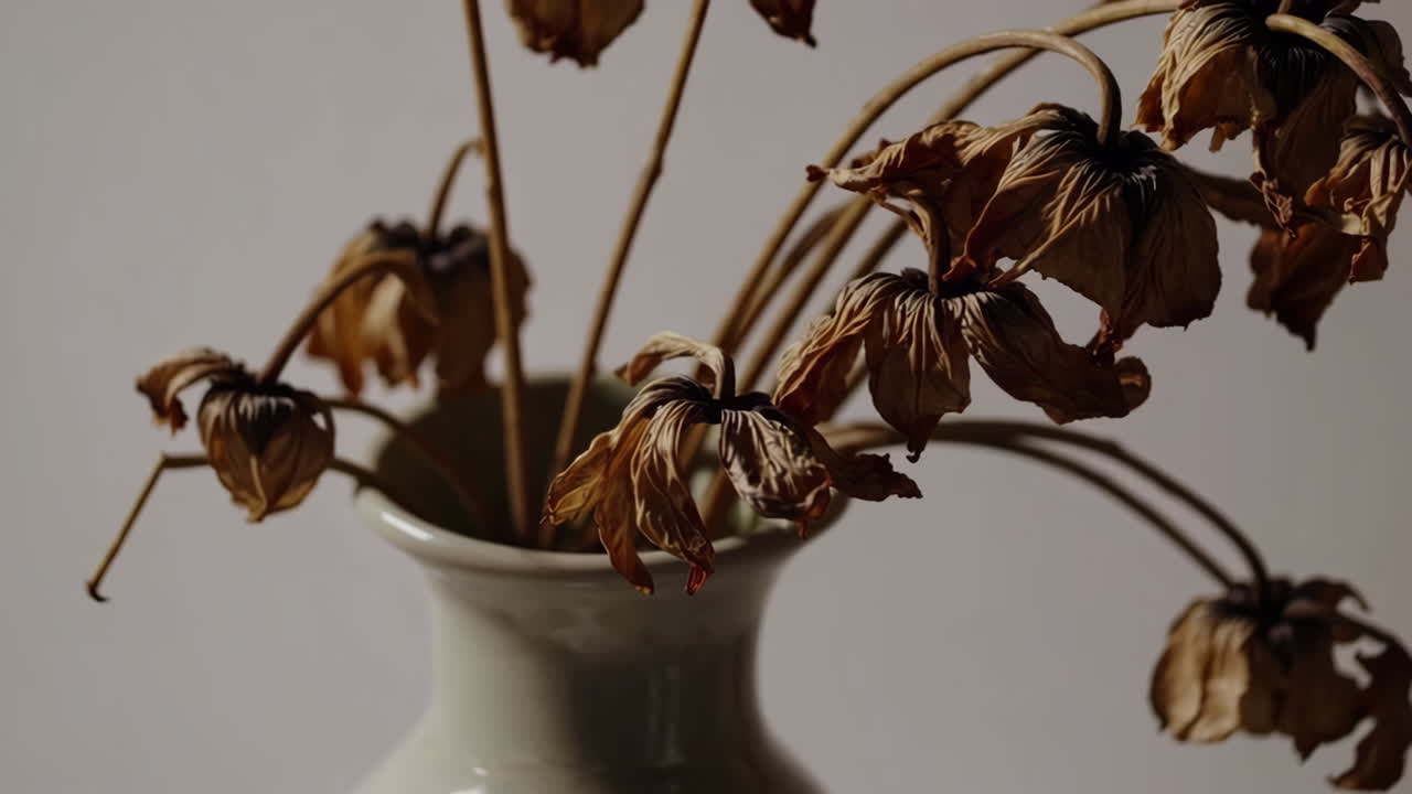 꽃병 에 말린 꽃