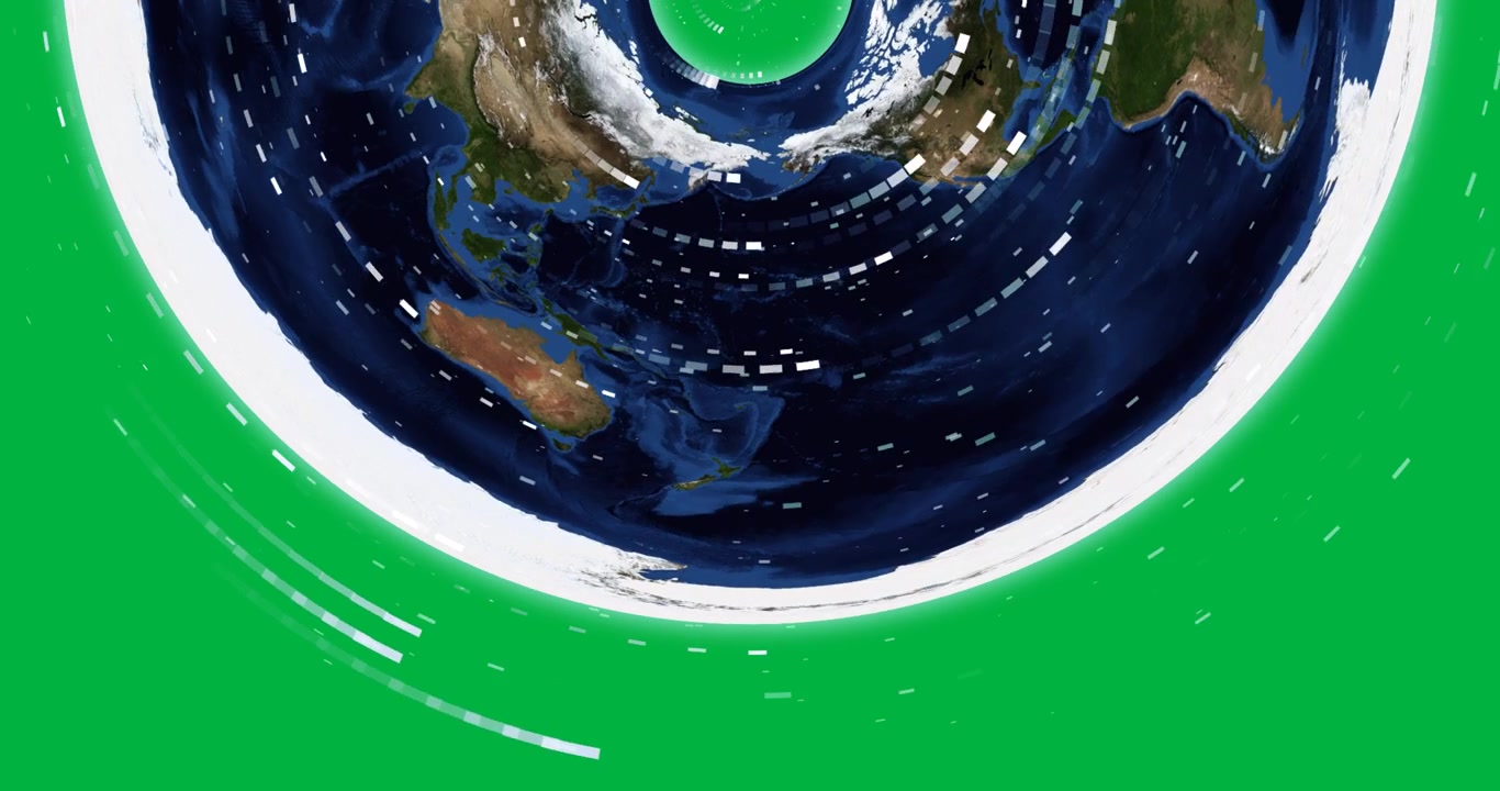 Animazione dell'elaborazione dei dati su una mappa del mondo con sfondo trasparente