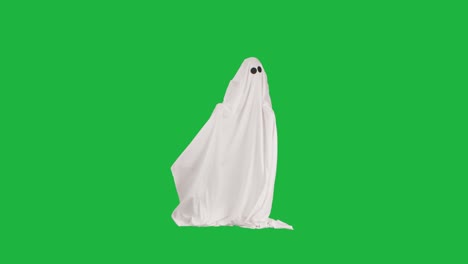 ghost costume on green screen