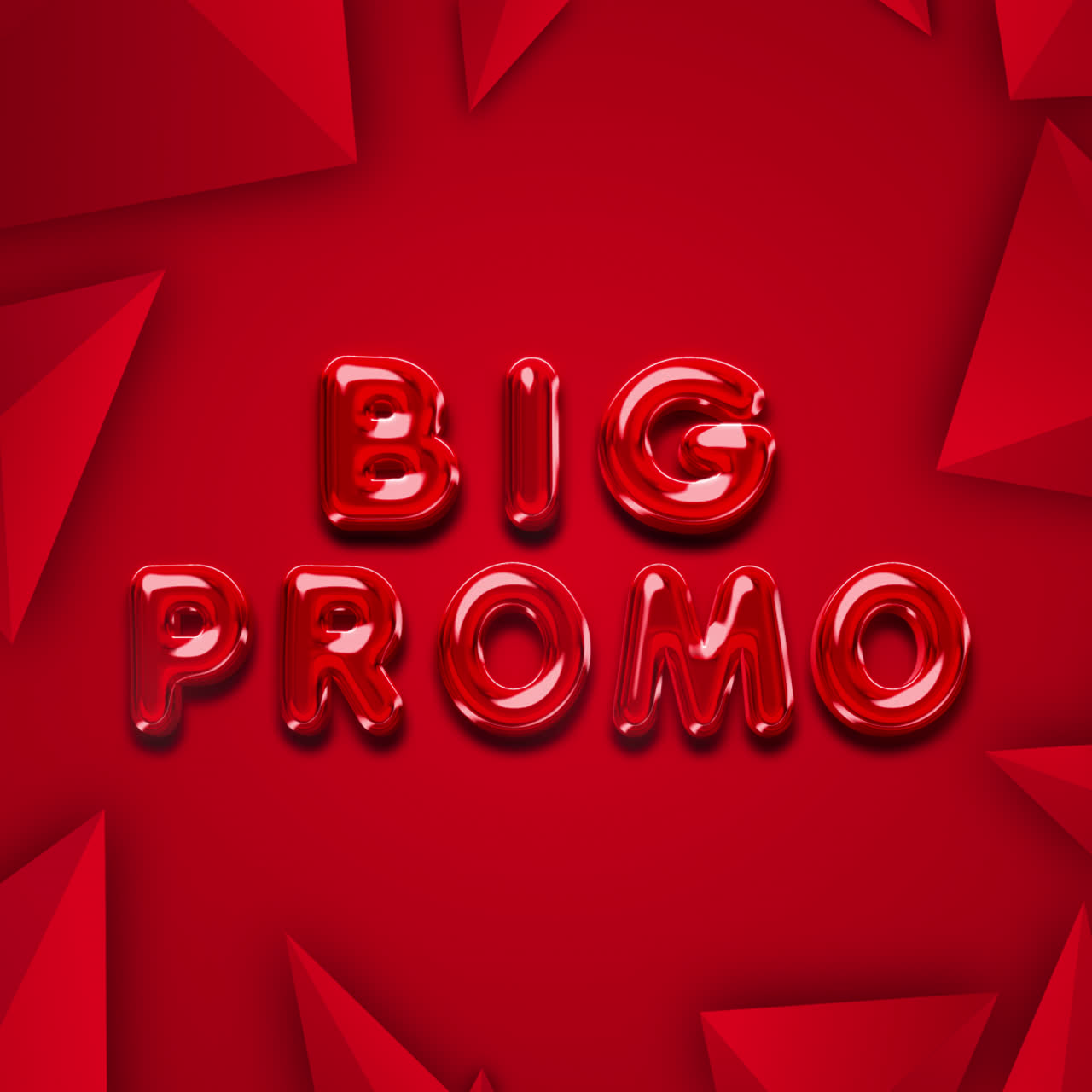 Big Promo Design with Red Geometric Background