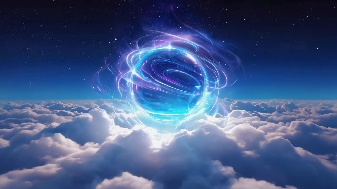 Celestial Orb Above the Clouds