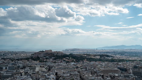 time lapse footage of acropolis in athens, greece on a cloudy day