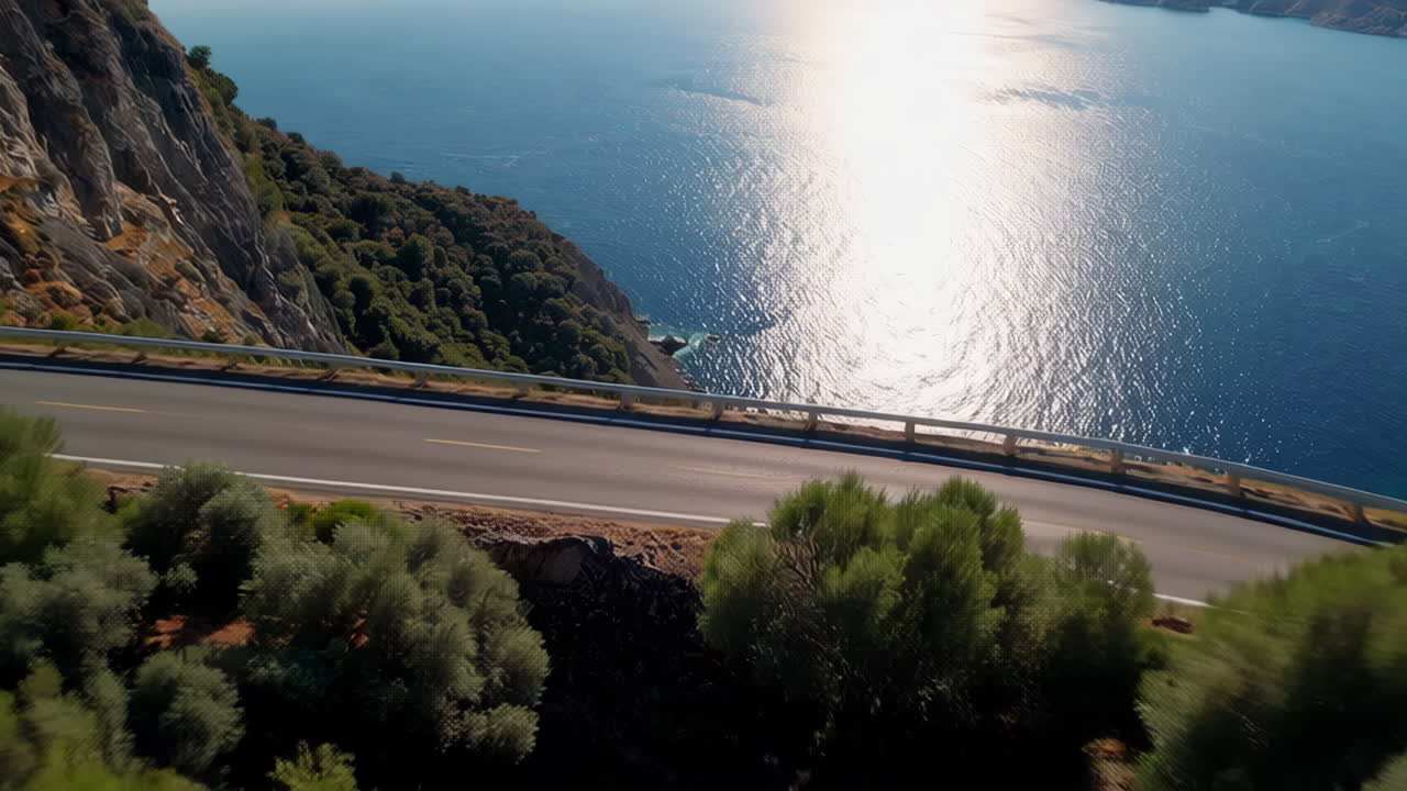 Coastal Road Winding Through Mountains