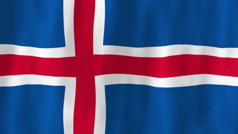 iceland nordic flag country animation 3d symbol design waving in wind movement national patriotism world culture emblem banner white red island europe