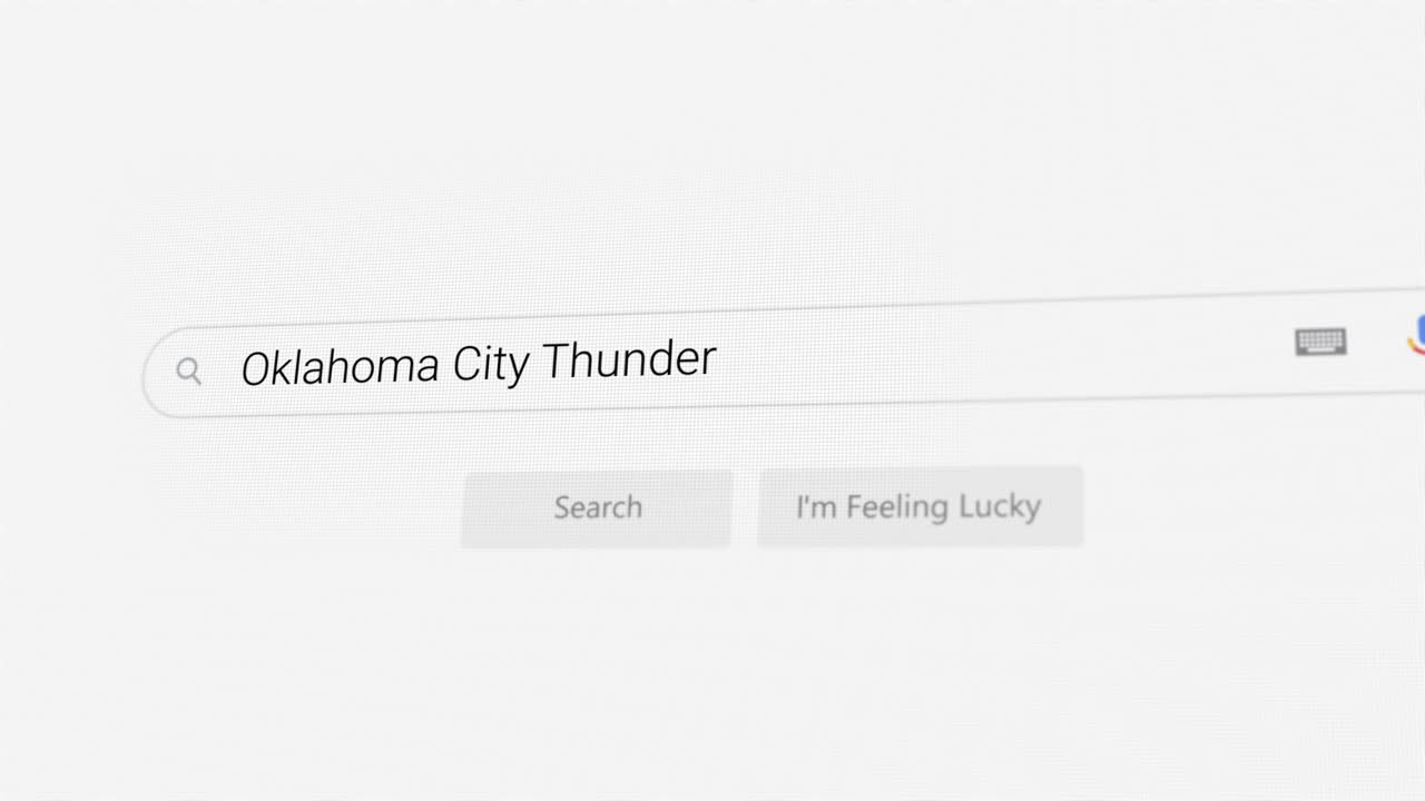 Searching for Oklahoma City Thunder on Internet browser