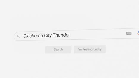 searching for oklahoma city thunder on internet browser