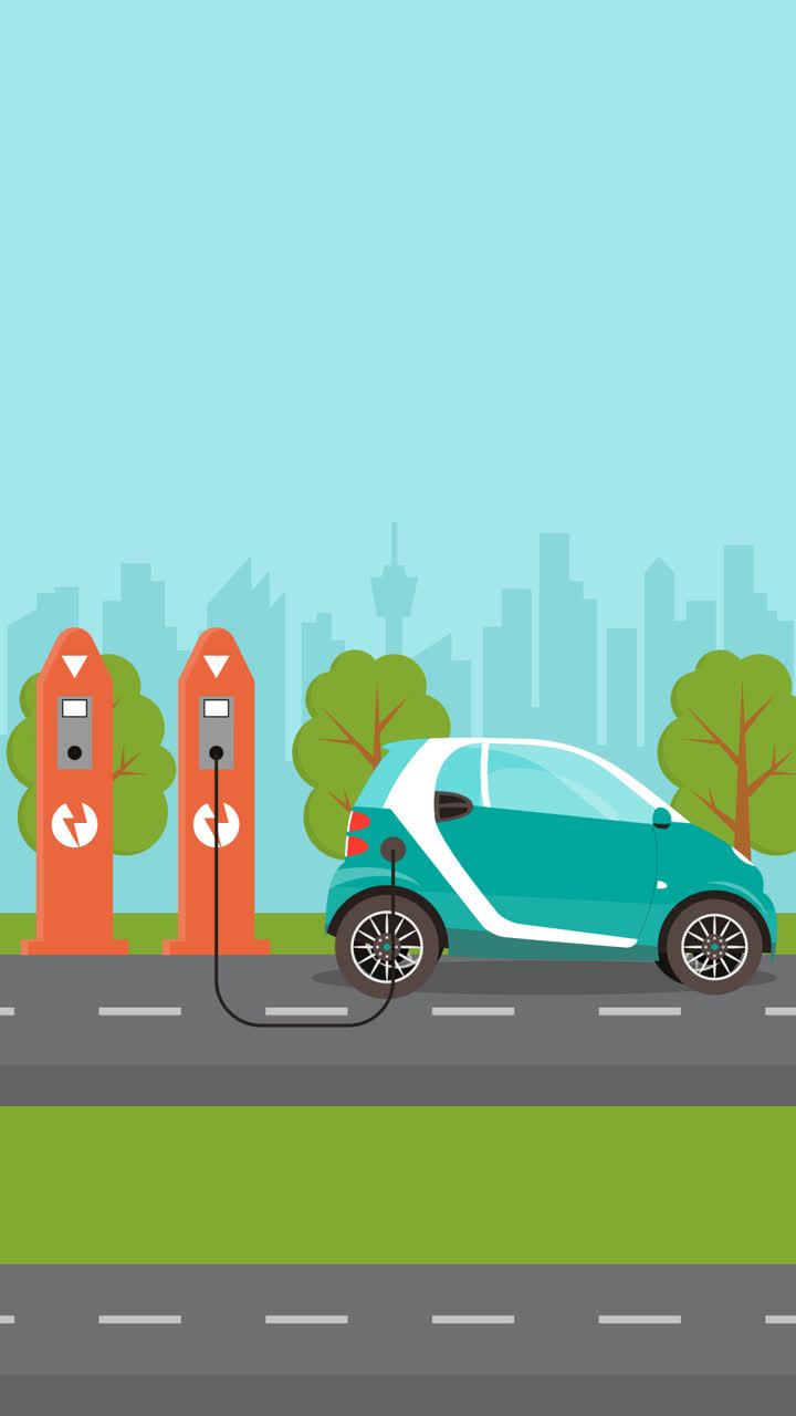 Motion Graphic of Electric car background