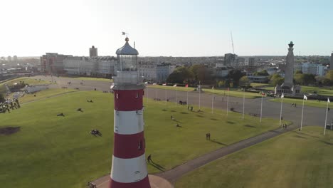 plymouth - smeaton`s lighthouse tower park - aerial 4