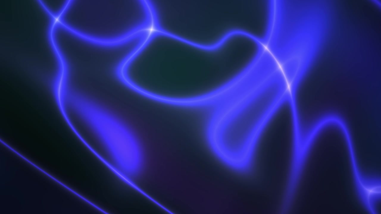 Abstract Glowing Blue Neon Light Waves Moving Slowly