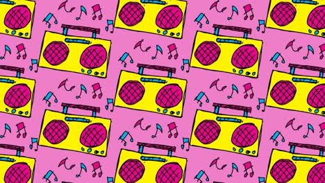 kids drawing pop art seamless background with theme of radio