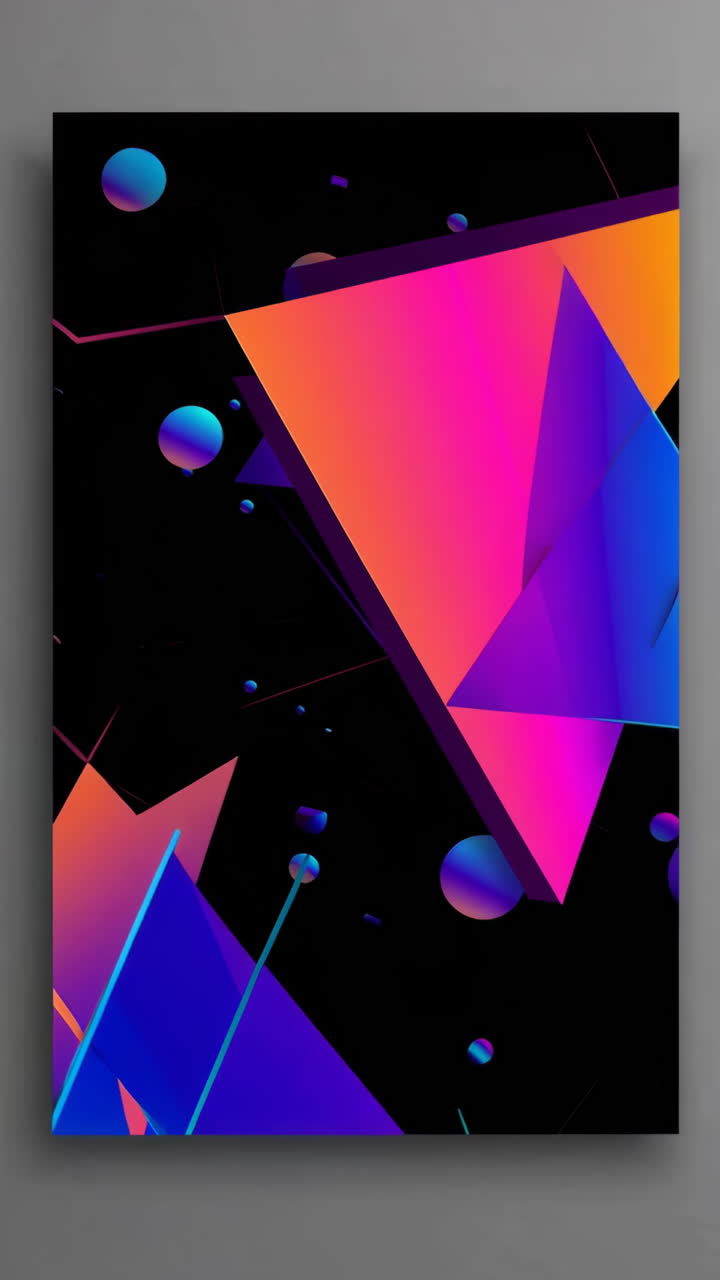 Vibrant Abstract Geometric Neon Gradient Background