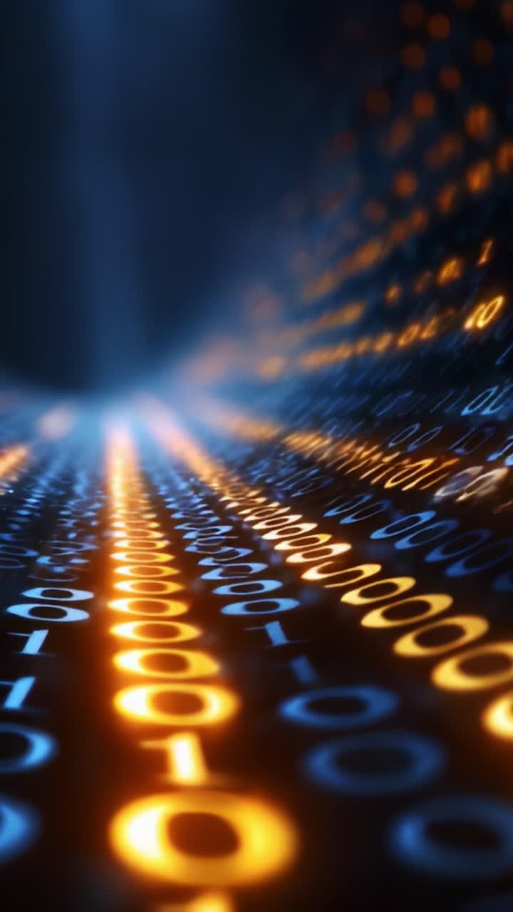 An Abstract Representation of Data Flow: Illuminated Binary Code Stream Creating a Sense of Depth and Motion in a Digital Environment