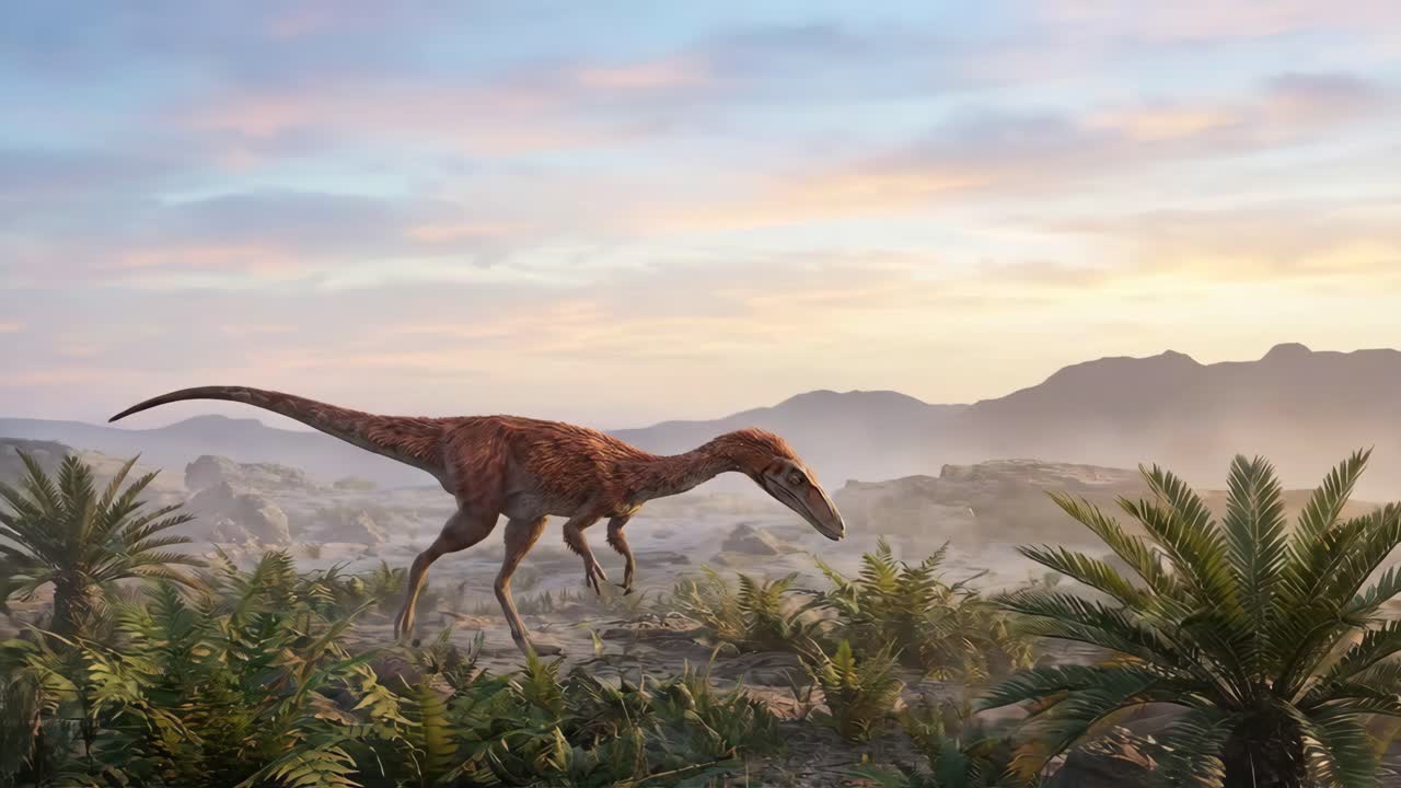 Il dinosauro in un paesaggio preistorico
