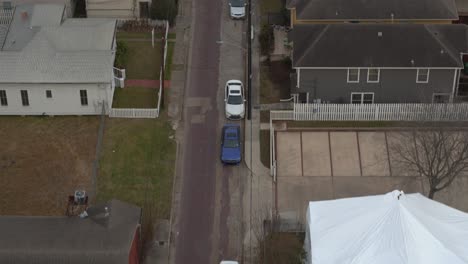 birds eye view of homes across from downtown houston