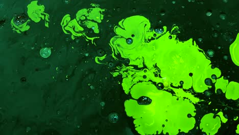 green watercolor ink in oil water. cool trending screensaver.