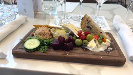 charcuterie board pairing with wine - isolated orbiting close up