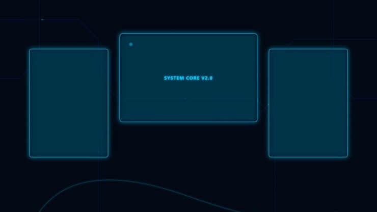 Futuristic Digital Interface with System Core Loading Animation