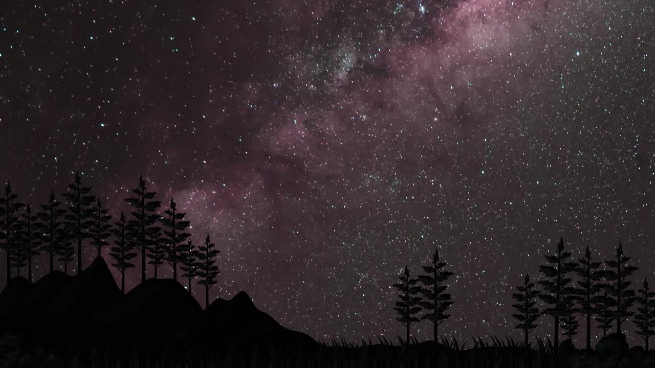 그리고 은하계의 별들이 실루 숲을 가로질러 움직이고 있습니다.