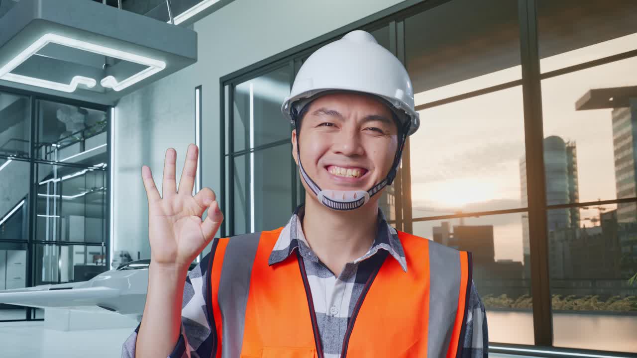 건설 노동자 가 ok 신호 를 내리는 것