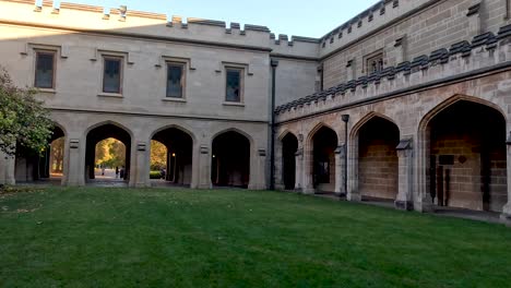 a serene courtyard at the university of melbourne