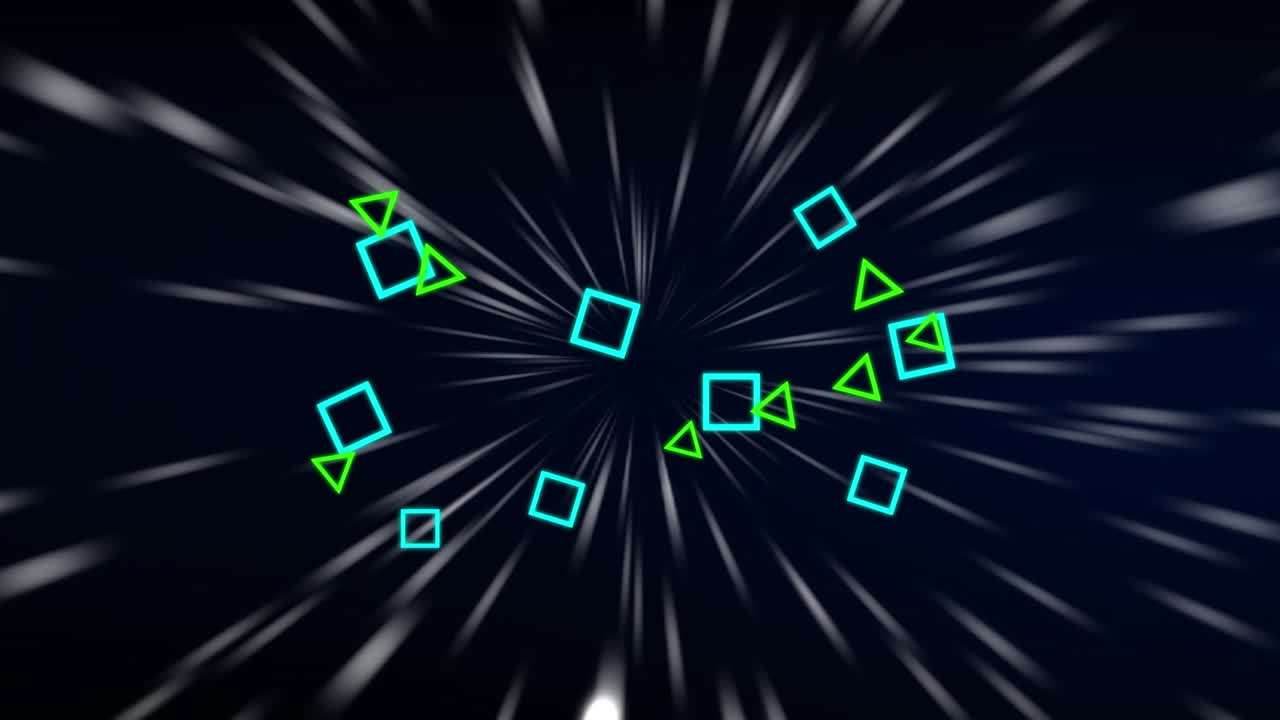 animación de múltiples rastros de luz sobre un fondo negro