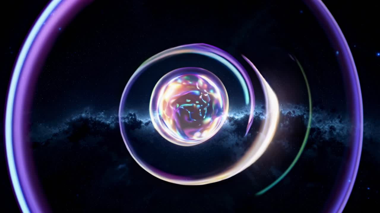 Abstract Cosmic Spiral with Glowing Sphere