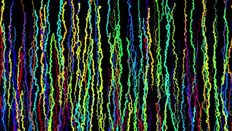 abstract creative looped bg con linee arrotolate come sentieri di colori diversi. linee formano un modello vorticoso come rumore arrotolato. abstract 3d looping animazione fluente come sfondo festivo creativo luminoso
