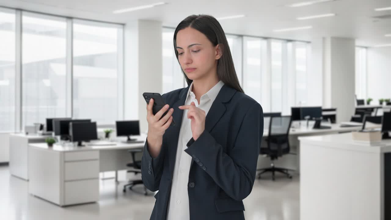 mujer de negocios india usando teléfono móvil