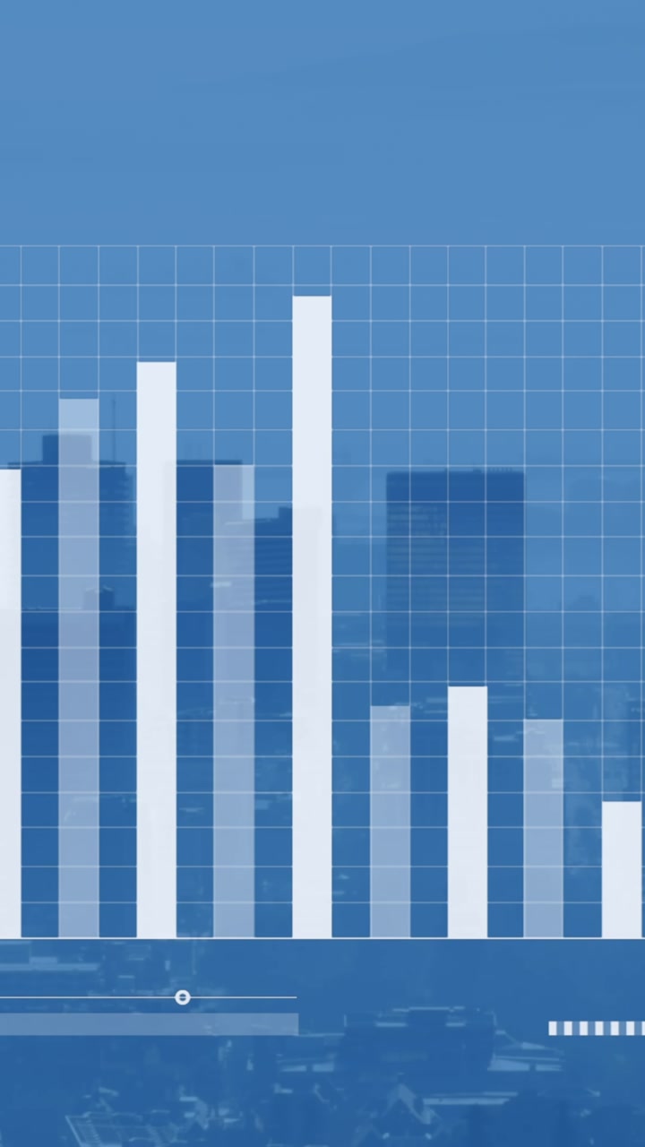 Animazione di elaborazione dati digitale su paesaggio urbano