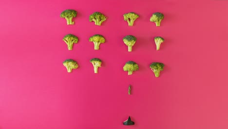 animación con brócoli verde fresco