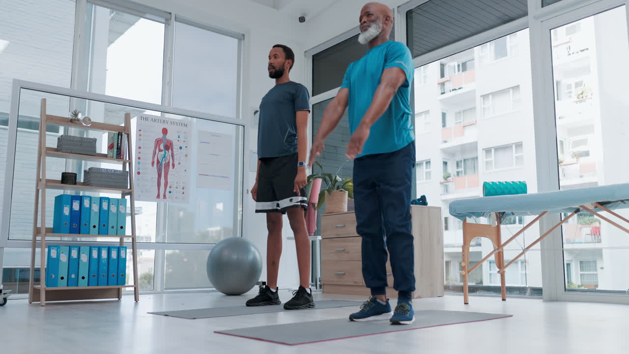 Black people, squat and personal trainer