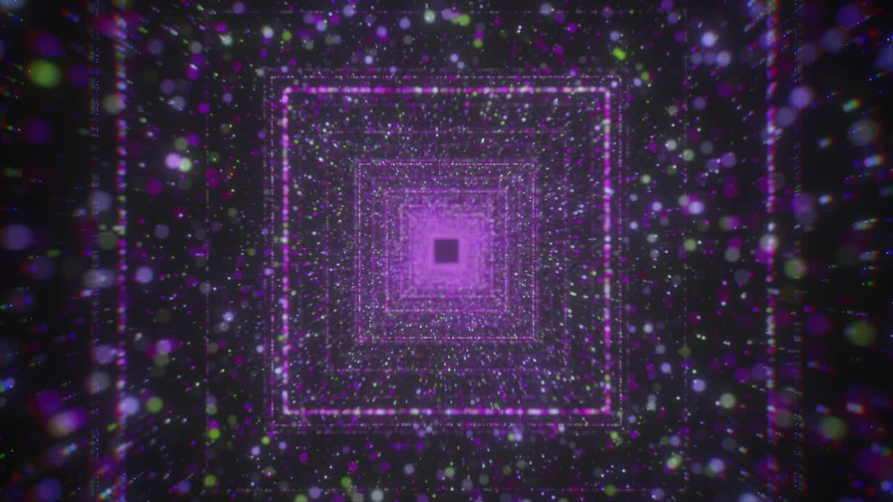 추상적인 3d 터널의 보라색과 색 불빛