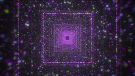 abstracto túnel 3d de luces púrpuras y blancas